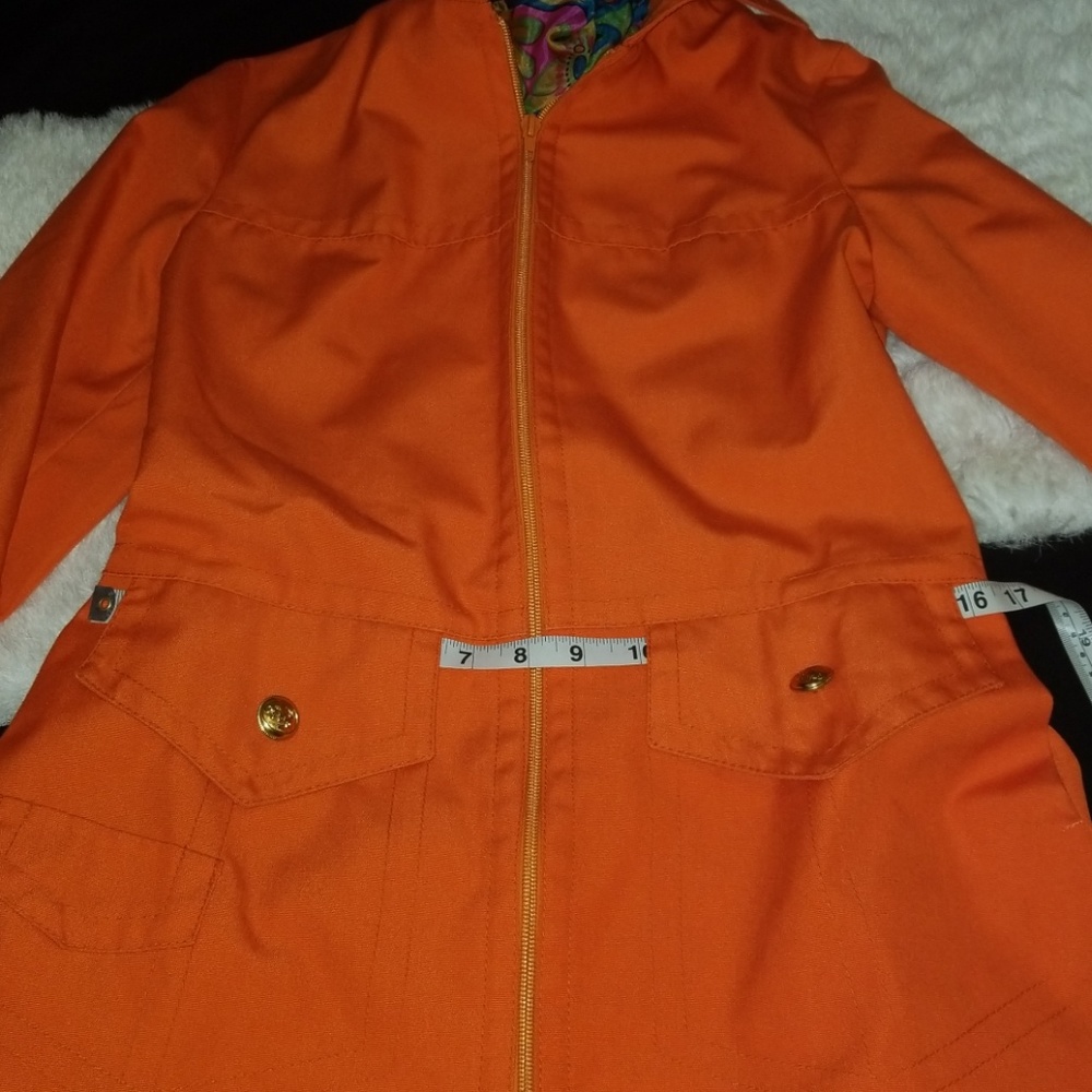 Vintage mod-style Tennessee Orange Trench - Picture 5 of 8